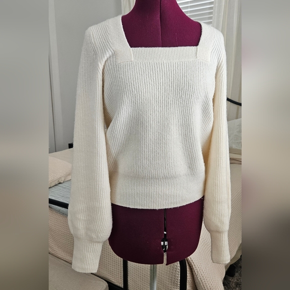 Madewell Sweaters - Madewell Cream Women's Square Neck Sweater Size S